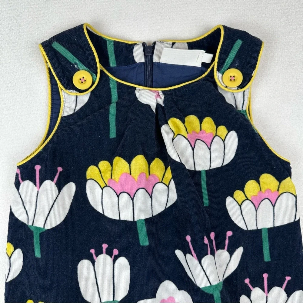Mini Boden Floral Corduroy Jumper Dress